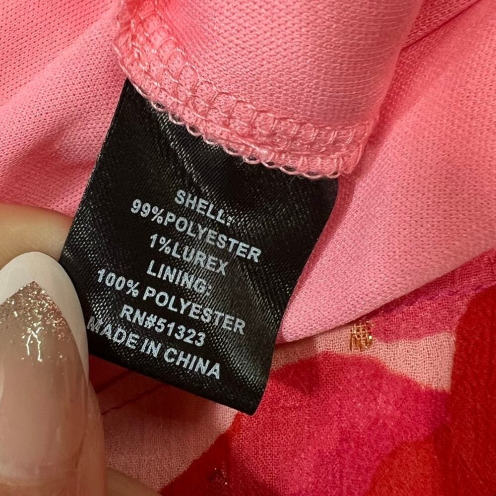MSK Pink Coral Orange Floral Maxi Dress 12 NWT Rose Gold Hardware Halter $129 - Picture 10 of 10